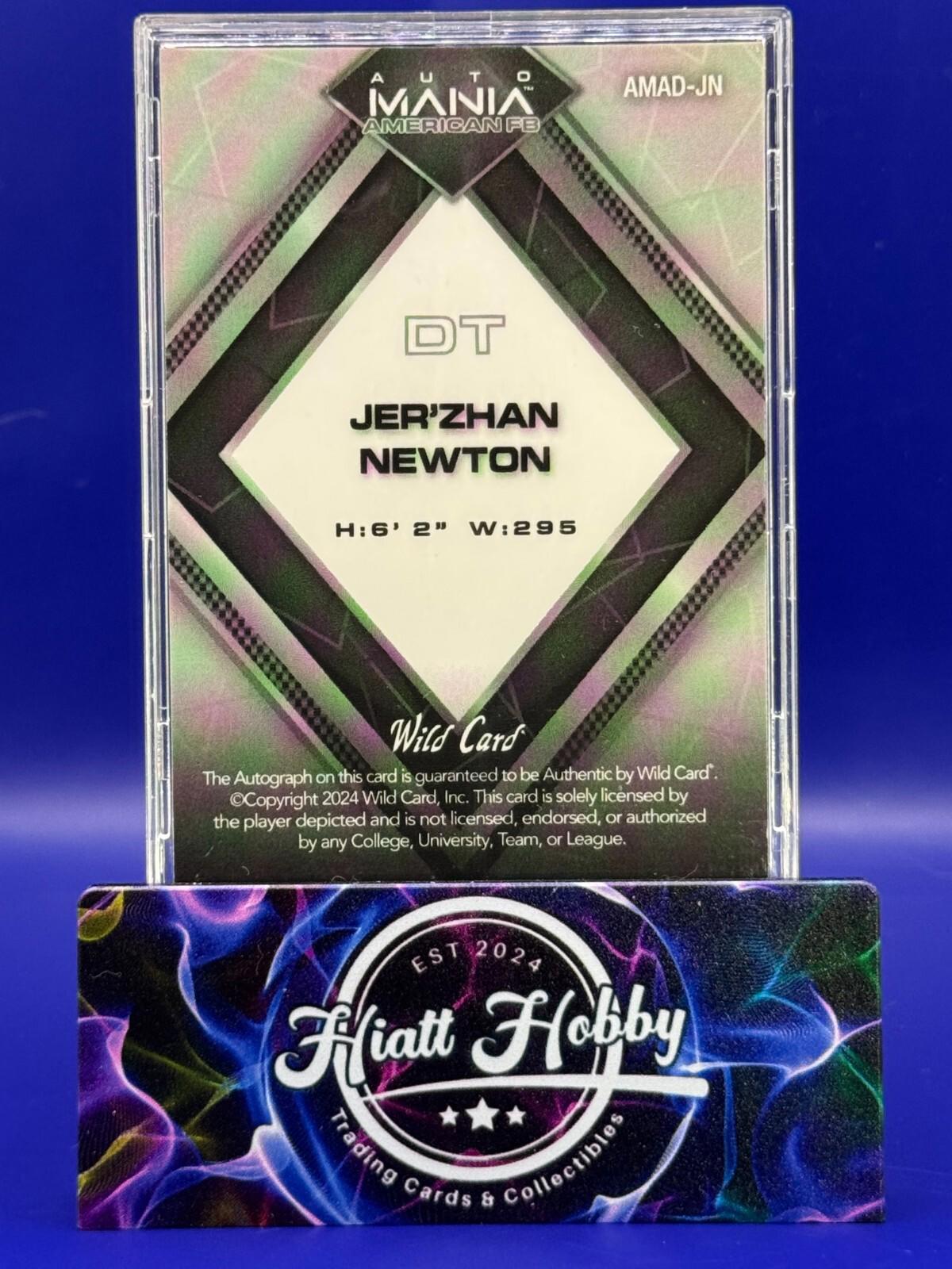 2024 Wild Card Auto Mania - Jer'zhan Newton #AMAD-JN - American Flag - Ice /25