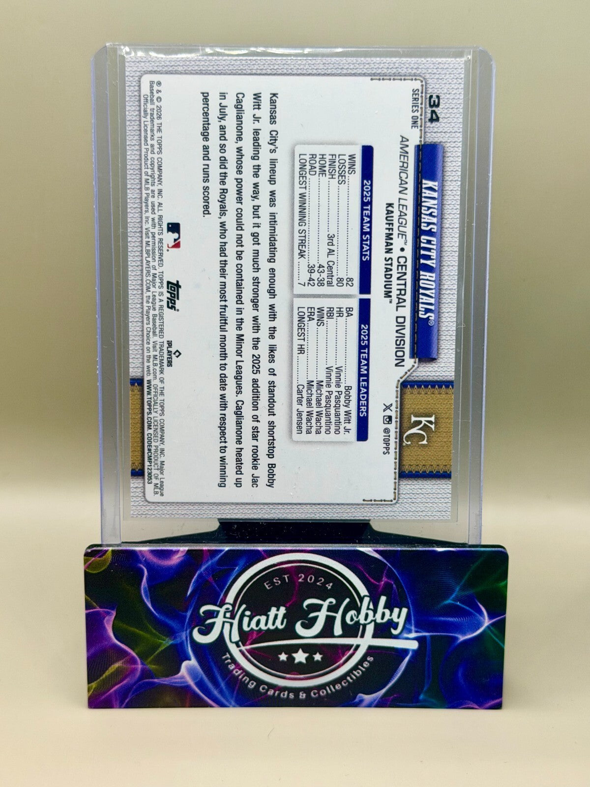 2026 Topps Series 1 - #34 KC Royals - Rainbow Foil