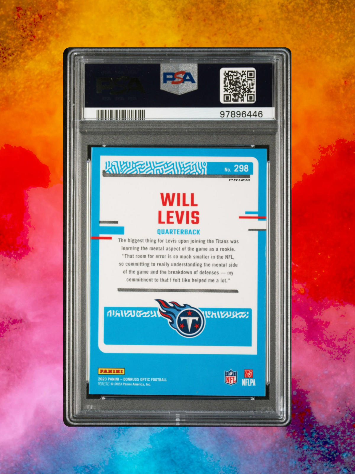 2023 Panini Donruss Optic - RR Green Velocity Prizm #298 Will Levis - PSA 10
