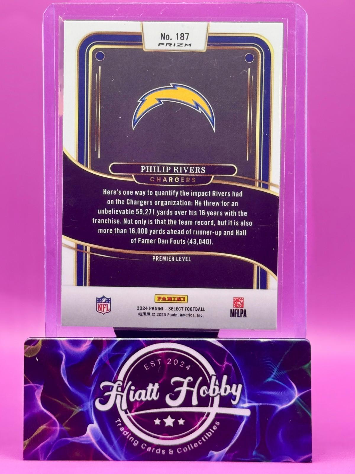 2024 Panini Select - Philip Rivers #187 Premier Level Black & Green Shock Prizm