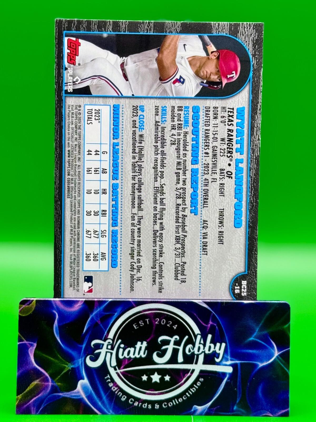 2024 Bowman Chrome - 25th Anniversary #BC25-16 Wyatt Langford (RC)