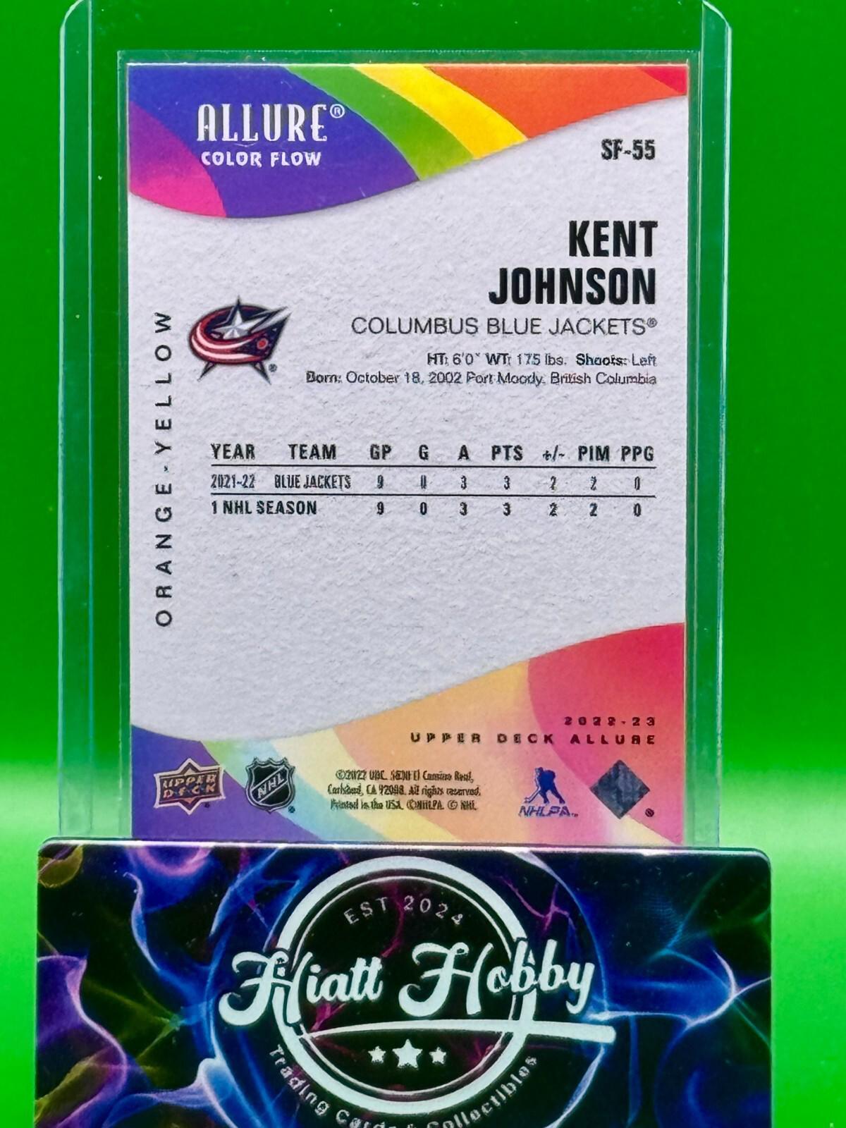 2022-23 Upper Deck Allure - Color Flow Kent Johnson #SF-55 Orange Yellow (RC)