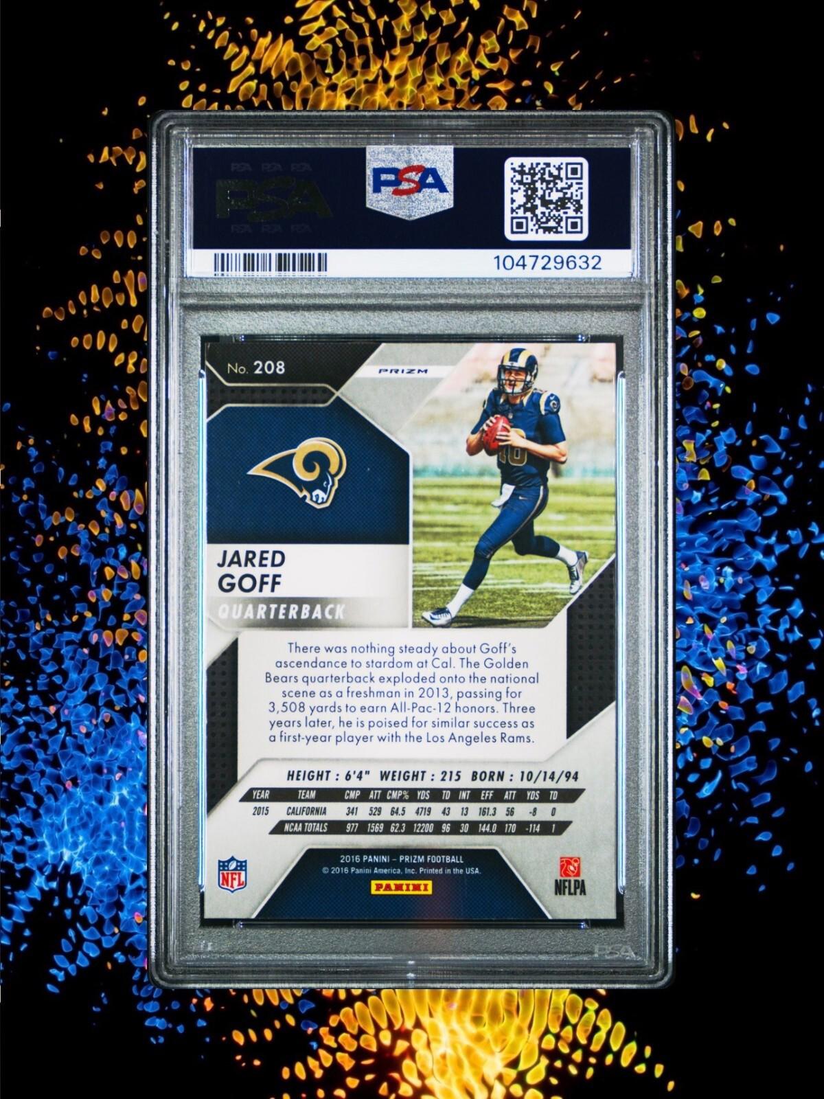 2016 Panini Prizm Football - Jared Goff #208 - Silver Prizm - PSA 10 (RC)