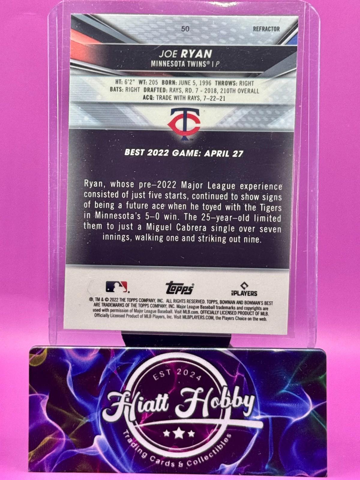 2022 Bowman's Best - Joe Ryan #50 - Refractor (RC)