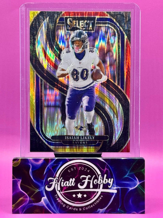 2024 Panini Select Football - Isaiah Likely #161 - Red & Yellow Shock Prizm