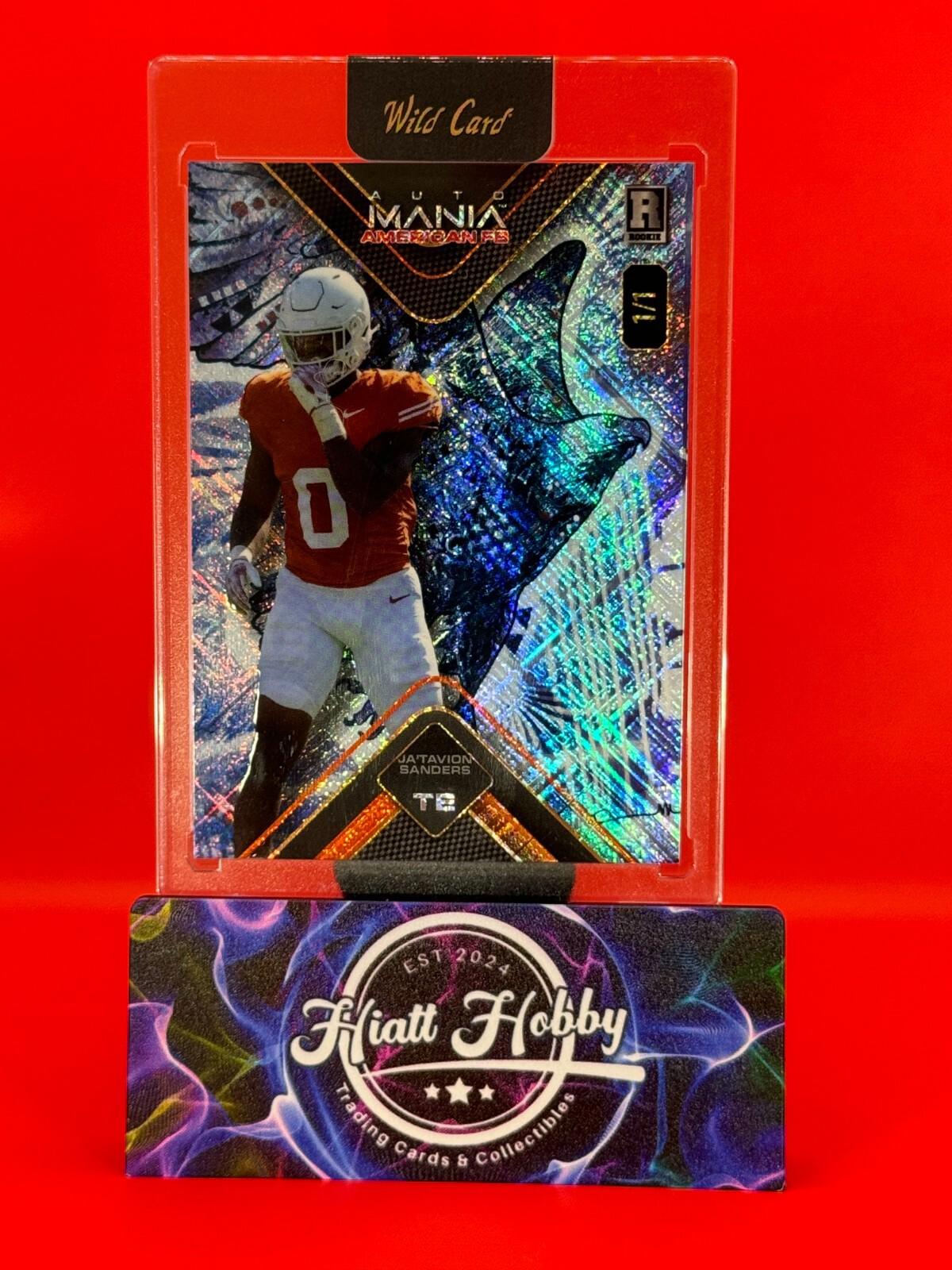 🔥🔥 2024 Wild Card Auto Mania Blue Eagle - Ja'Tavion Sanders #2024 - 1/1 🔥🔥