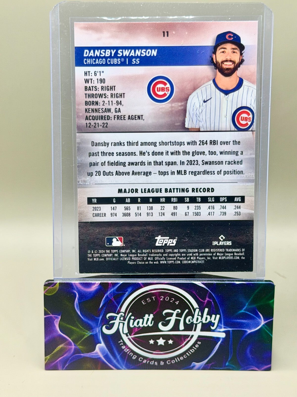 2024 Topps Stadium Club - #11 Dansby Swanson - Black Foil