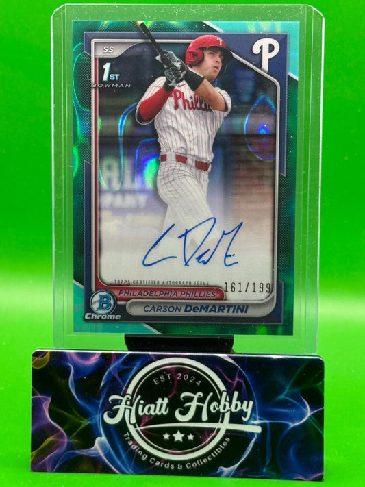 2024 Bowman Draft Chrome - Carson DeMartini #CPA-CD - Aqua Lava Auto /199
