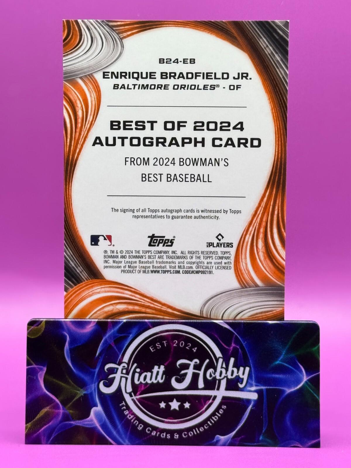 2024 Bowman's Best - Enrique Bradfield Jr #B24-EB - Blue Auto /150 (RC, AU)