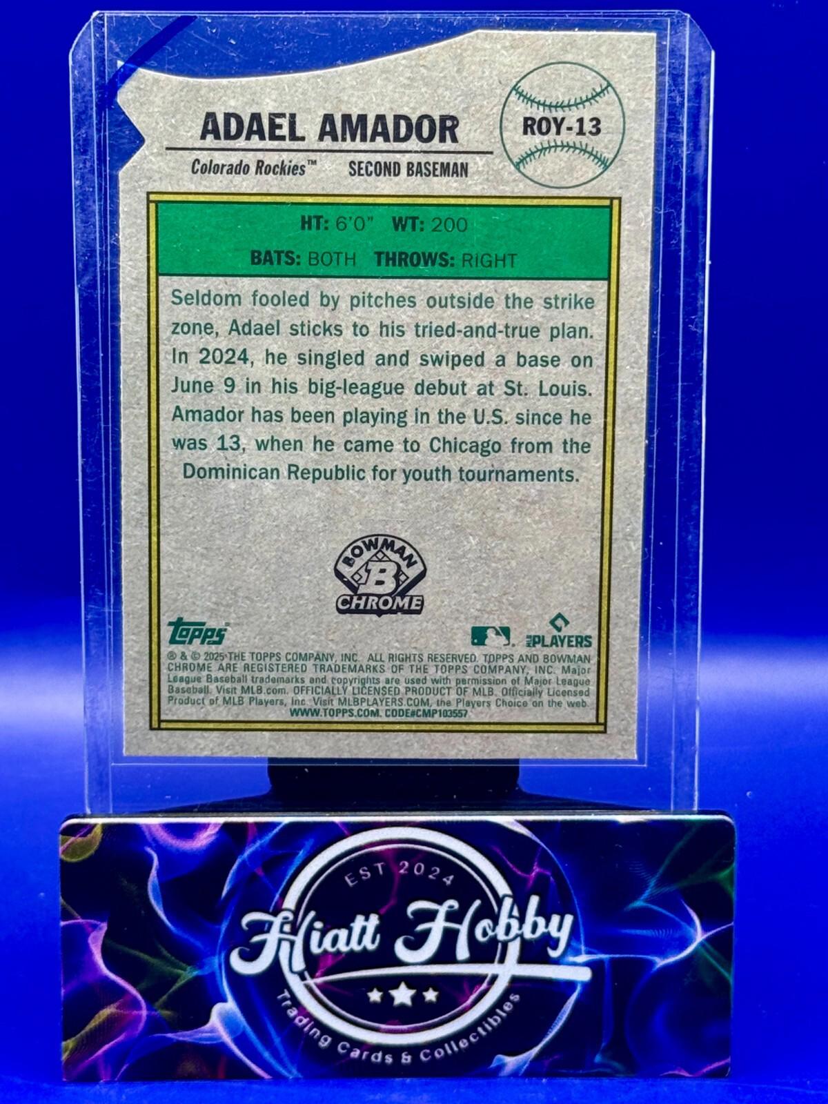 2025 Bowman Chrome - Adael Amador #ROY-13 - ROY Favorites - Mojo Refractor