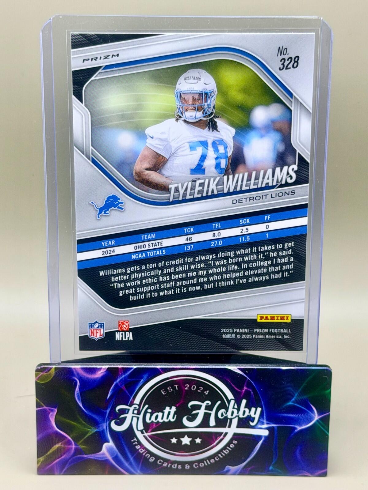 2025 Panini Prizm Football - #328 Tyleik Williams - White Disco Prizm (RC)