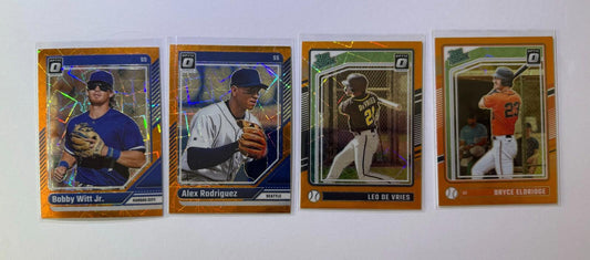 2024 Panini Donruss Baseball Orange Velocity Prizm Cards- LOT of 4! RC, Stars