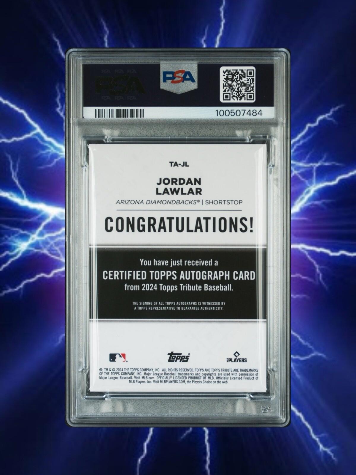 2024 Topps Tribute Jordan Lawlar #TA-JL - Blue Auto /150 - PSA 9 🔥