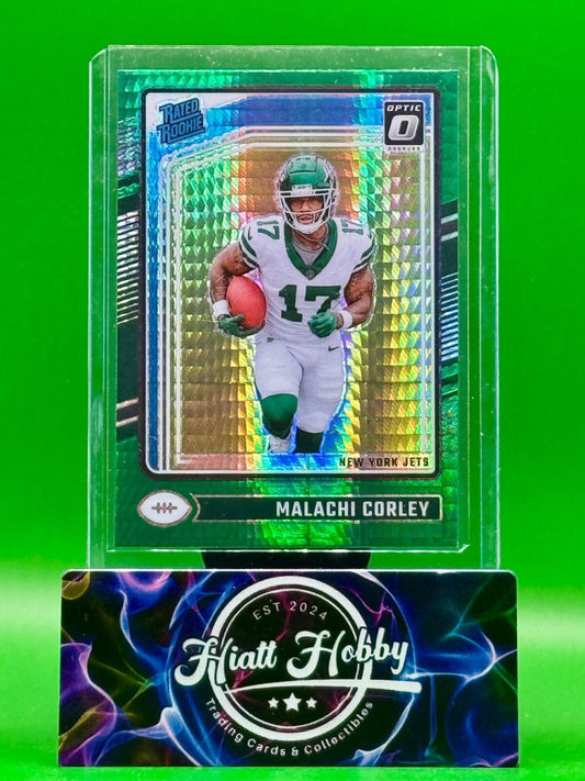 2024 Panini Donruss Optic - Malachi Corley #270 Green Hyper Prizm (RC)