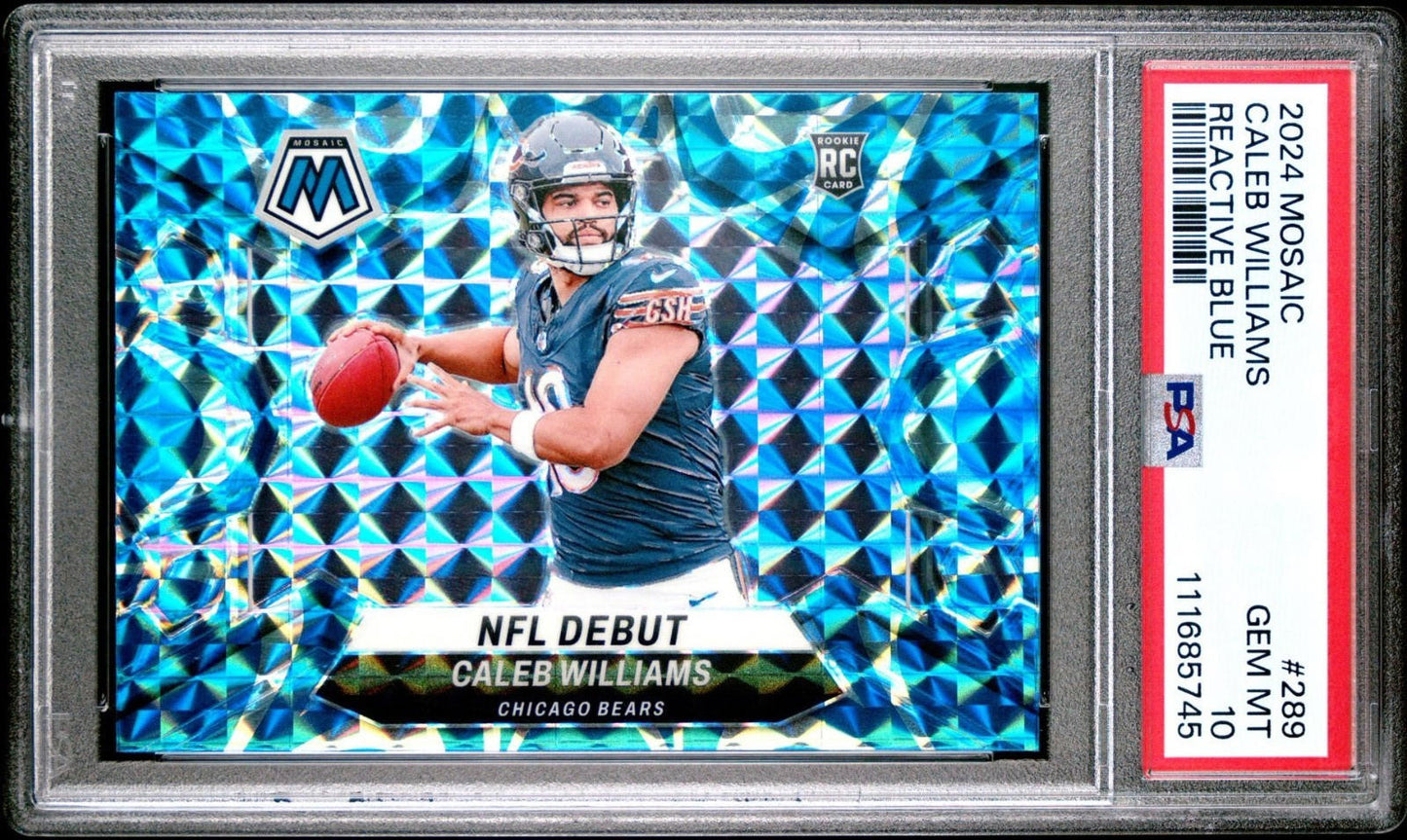 2024 Panini Mosaic - Caleb Williams #289 - Reactive Blue (RC) - PSA 10