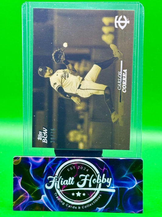 2024 Topps Black & White Baseball - Carlos Correa #3 - Yellow /75