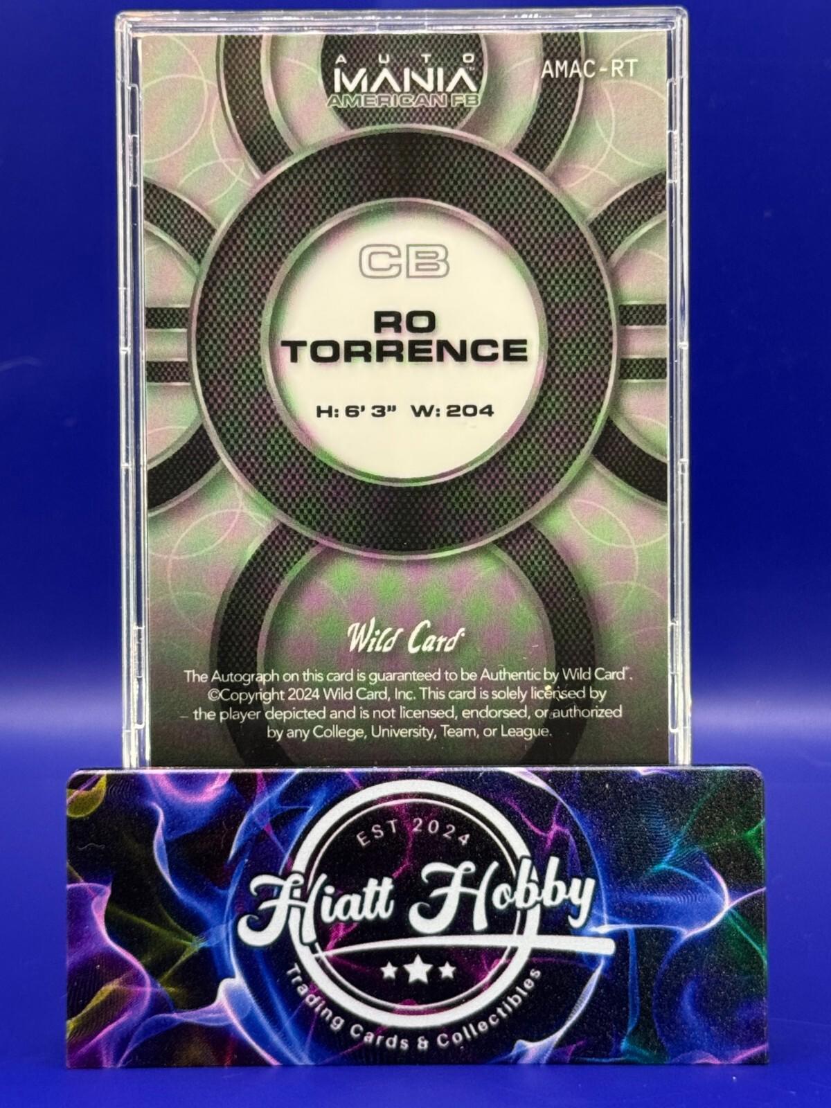 2024 Wild Card Auto Mania - Ro Torrance #AMAC-RT - Vintage Flag Auto 10/10