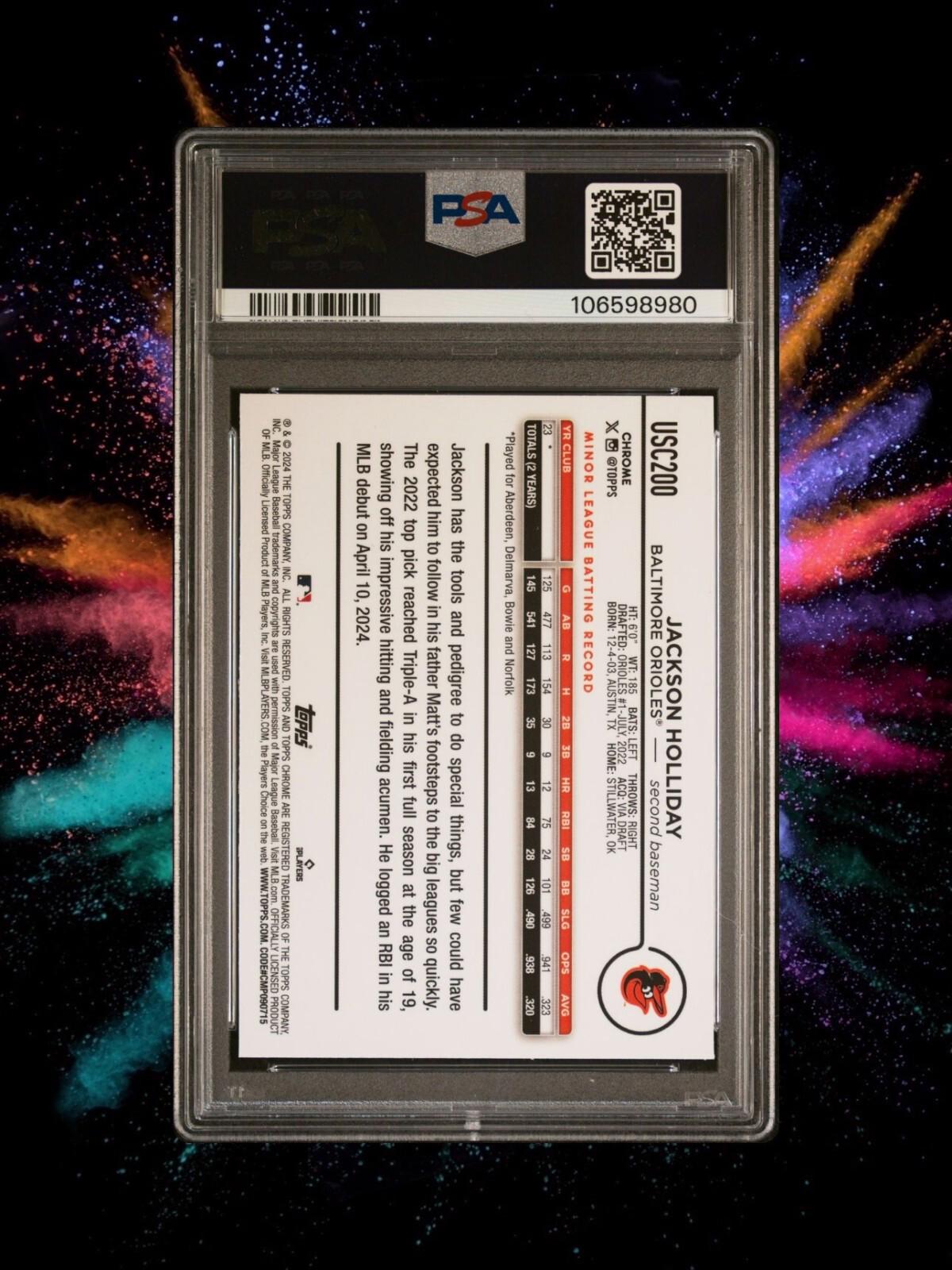 2024 Topps Chrome Update - Jackson Holliday - Magenta Refractor /399 - PSA 9