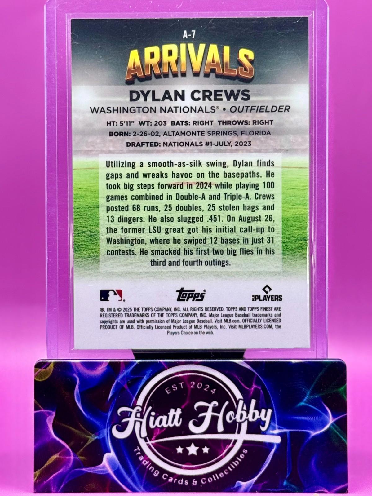 2025 Topps Finest - Dylan Crews #A-7 - Arrivals (RC)