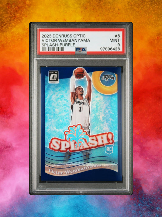 2023-24 Panini Donruss Optic - Splash #6 Victor Wembanyama (RC) - Purple - PSA 9