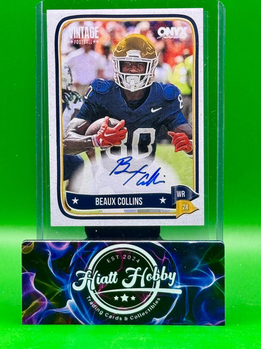 2024 Onyx Vintage Football - Beaux Collins #VABECO - Auto