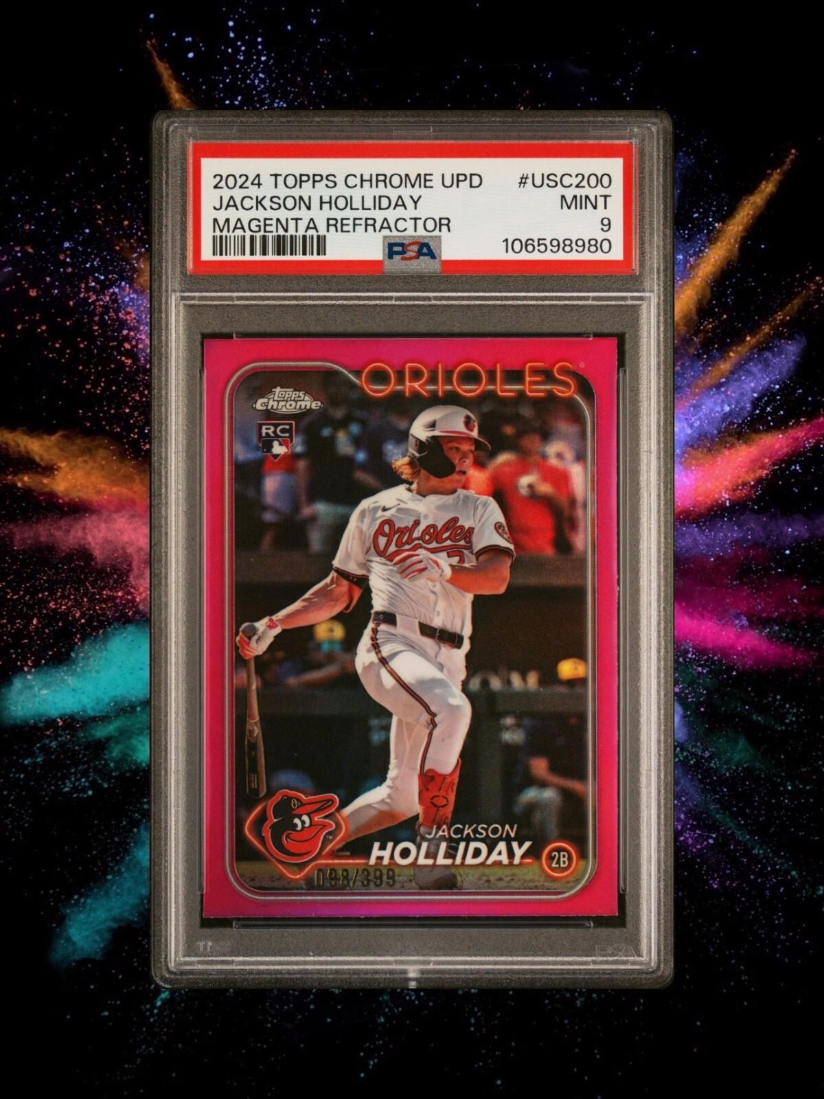 2024 Topps Chrome Update - Jackson Holliday - Magenta Refractor /399 - PSA 9