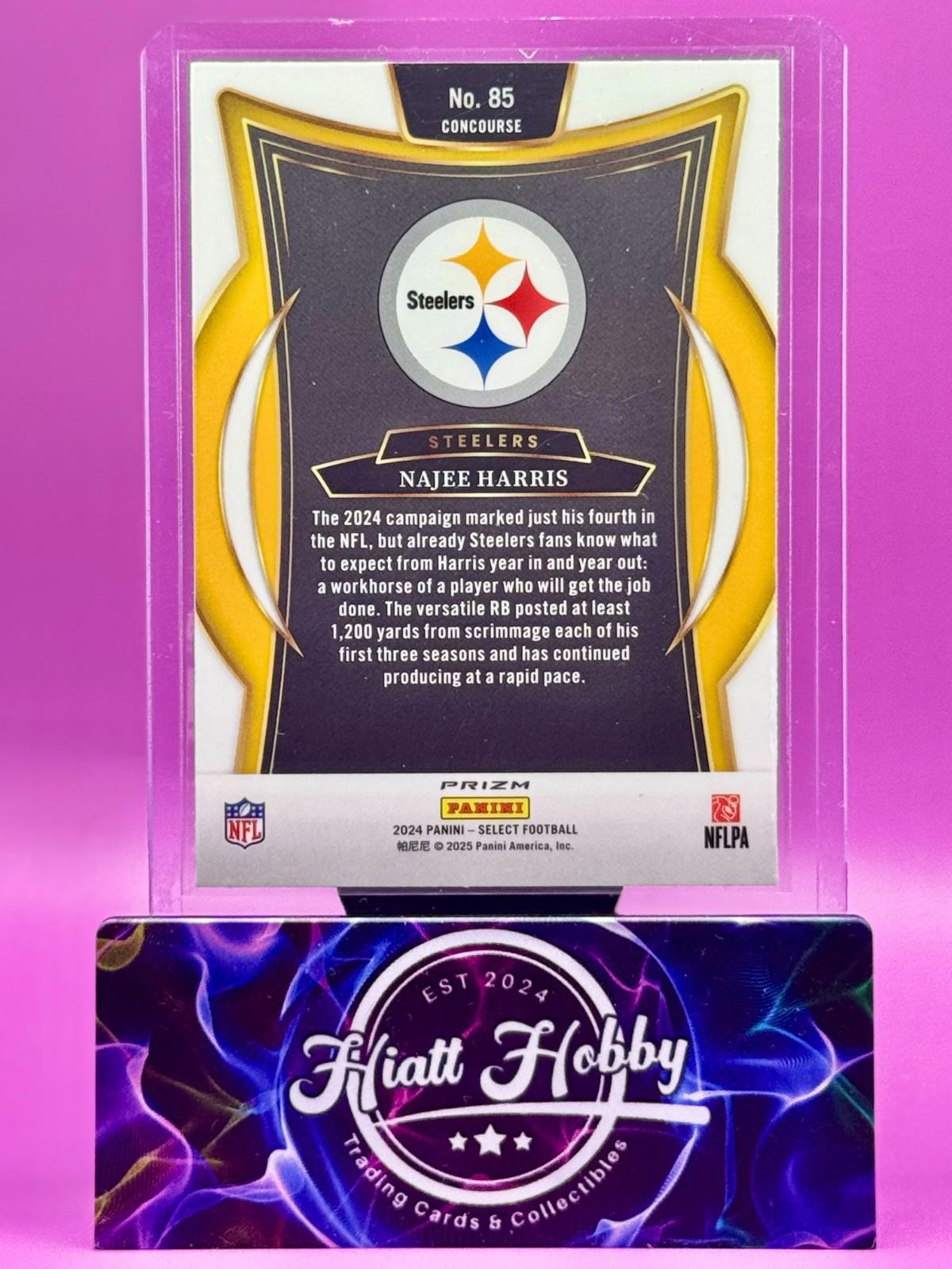 2024 Panini Select - Concourse - Najee Harris #85 Black & Green Shock Prizm