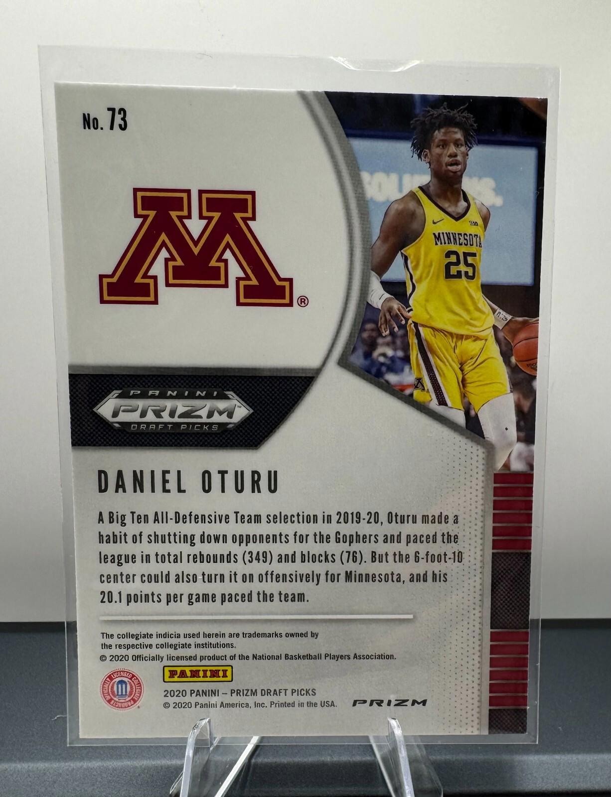 2020 Panini Prizm Draft Picks - Daniel Oturu Red Cracked Ice Prizm #73