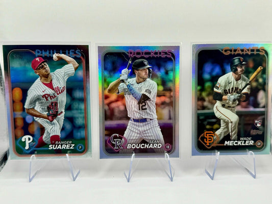 2024 Topps Baseball Refractor Cards - LOT of 3