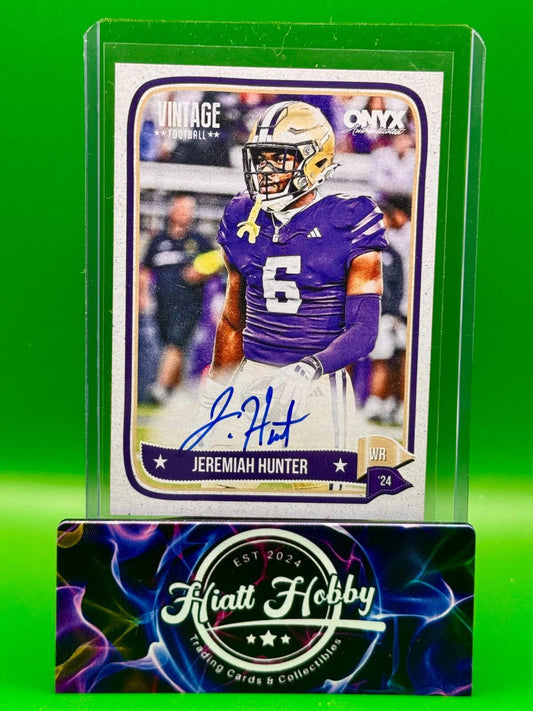 2024 Onyx Vintage Football - Jeremiah Hunter #VAJEHU - Auto (AU, RC)