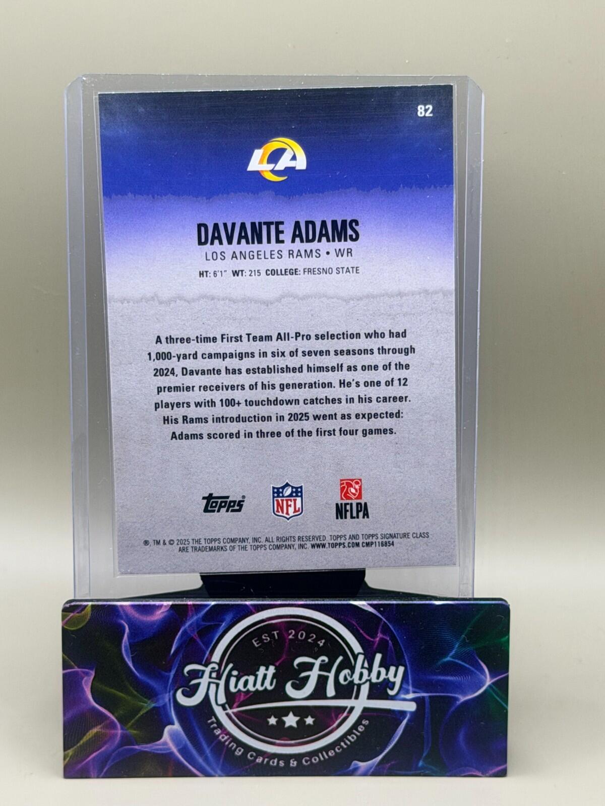 2025 Topps Signature Series Football - #82 Davante Adams - Purple & Green