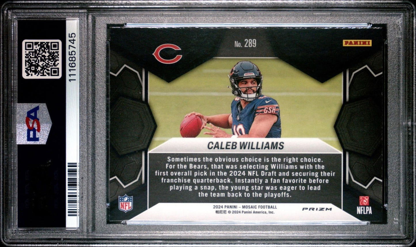 2024 Panini Mosaic - Caleb Williams #289 - Reactive Blue (RC) - PSA 10