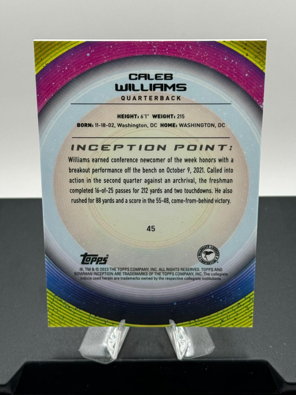 2023 Bowman U Inception - Caleb Williams #45