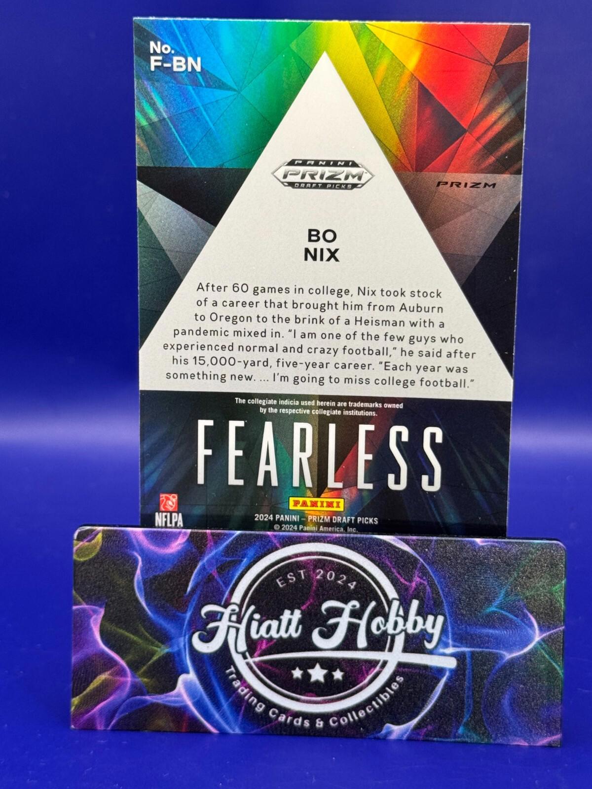 2024 Panini Prizm Draft Picks - Fearless Red Ice Prizm #F-BN Bo Nix (RC)