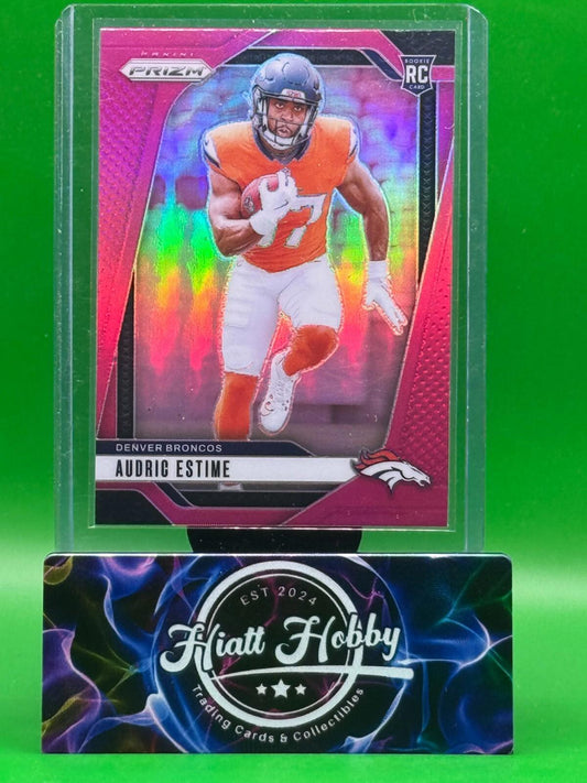 2024 Panini Prizm - Audric Estime #306 - Pink Prizm (RC)