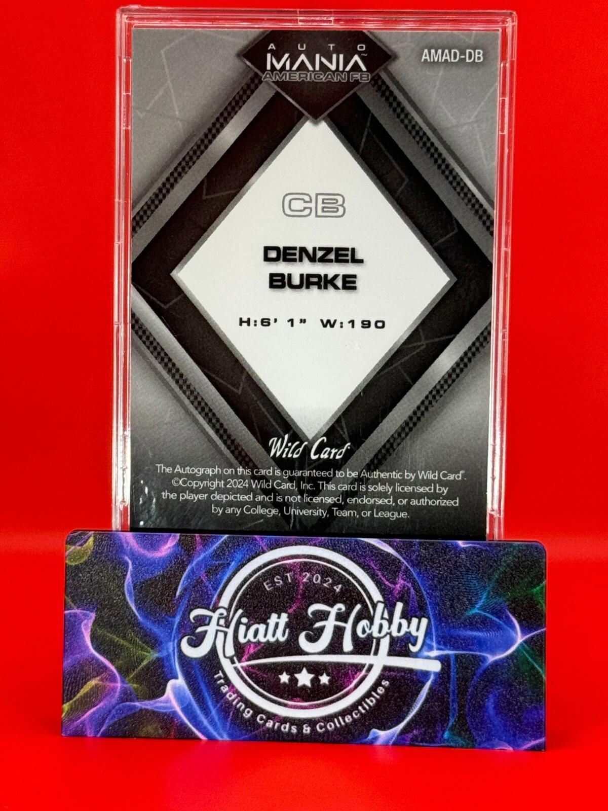 2024 Wild Card Auto Mania Denzel Burke #AMAD-DB - Rainbow Foil /10