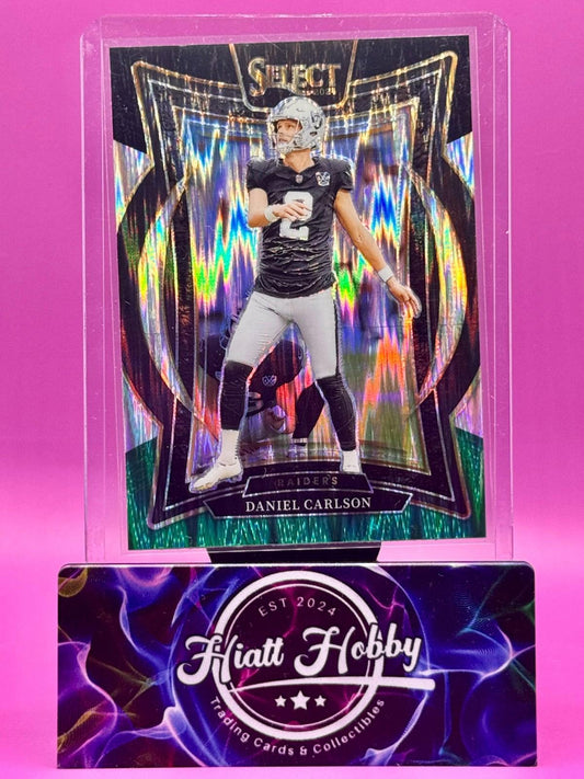 2024 Panini Select - Concourse - Daniel Carlson #43 Black & Green Shock Prizm