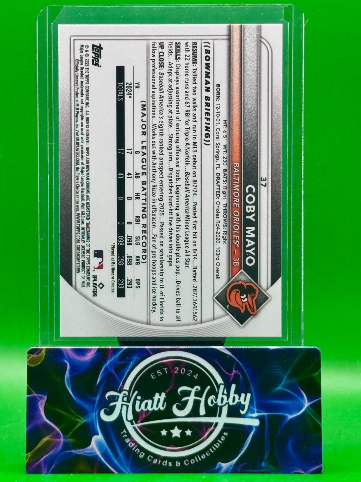 2025 Bowman Chrome - Coby Mayo #37 - Red Rookie Redemption