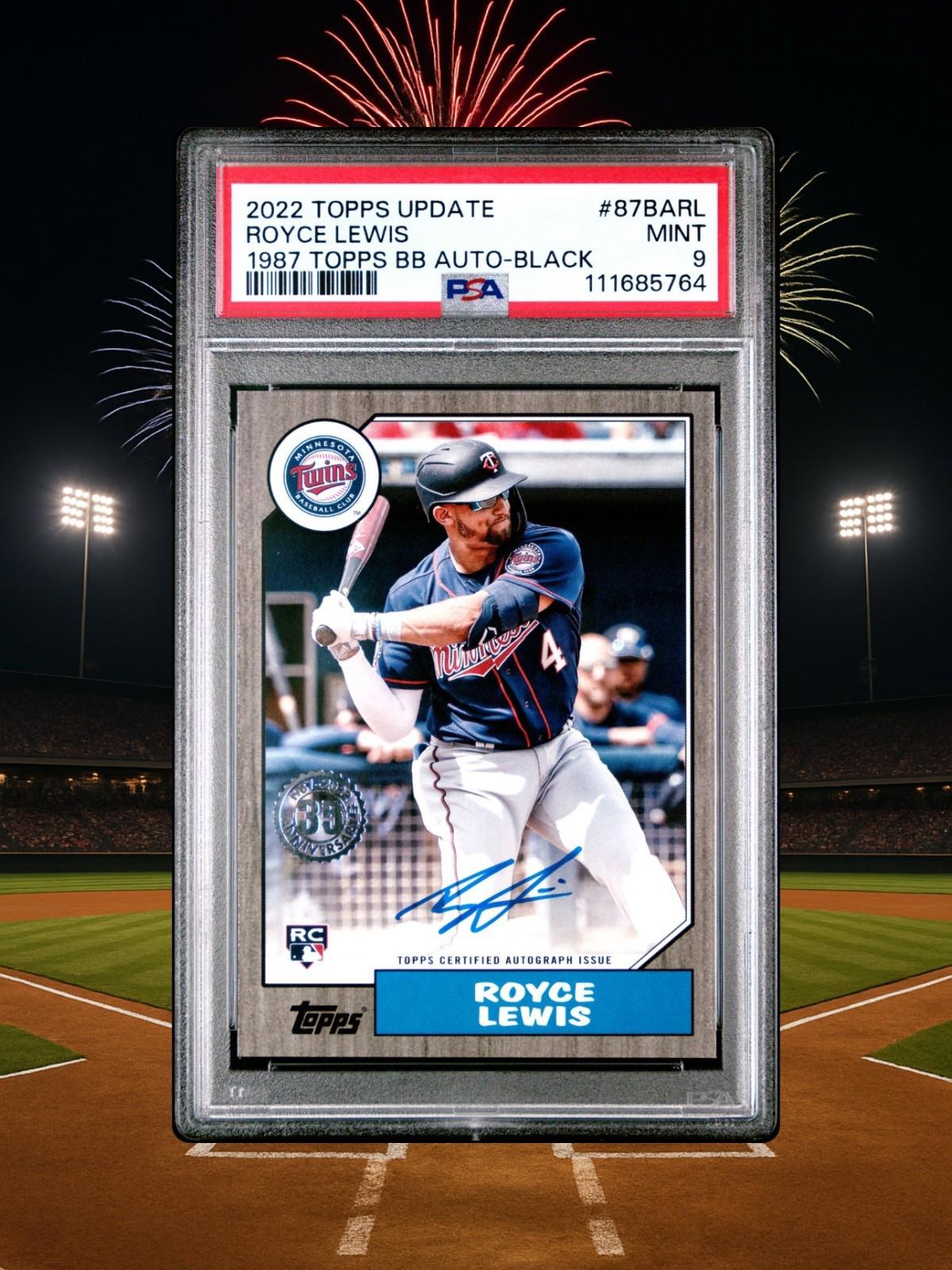 2022 Topps Update - Royce Lewis #87BA-RL - Black Auto /199 (RC, AU) - PSA 9
