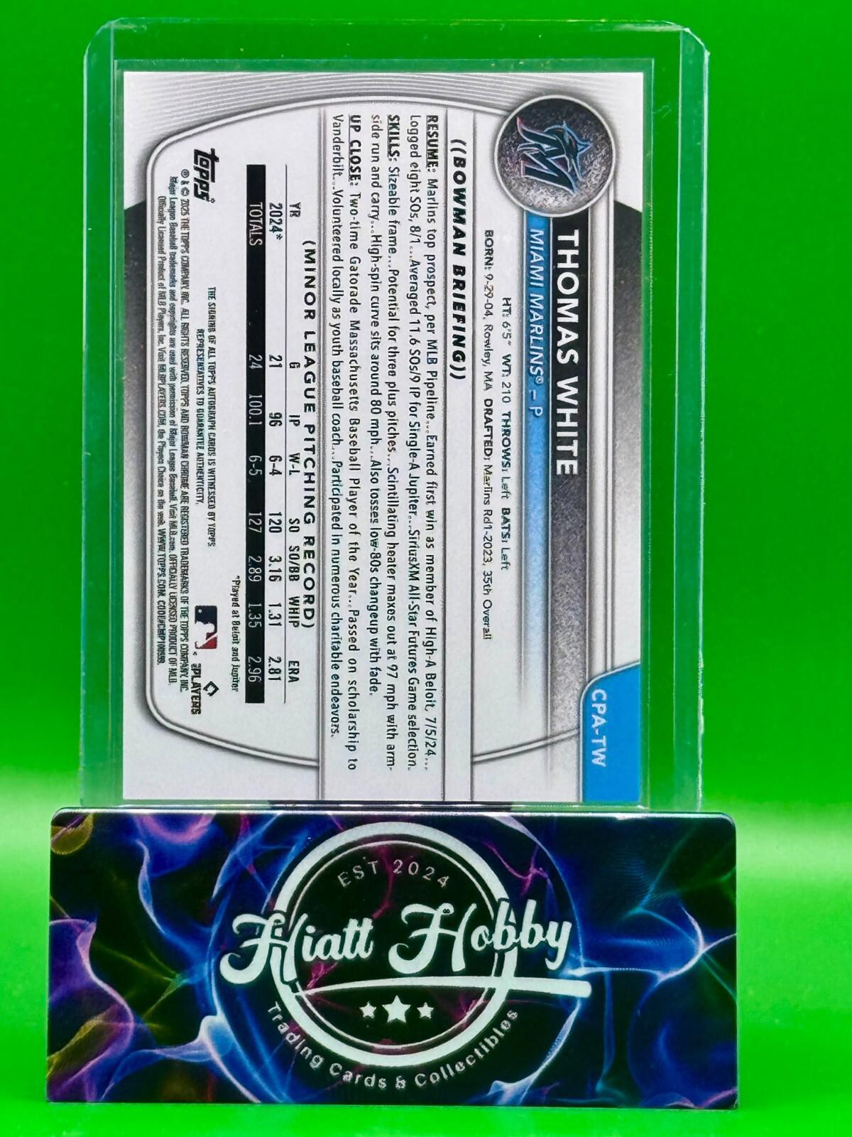 2025 Bowman Chrome - Thomas White #CPA-TW - Auto