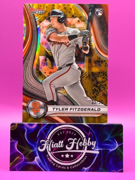2024 Bowman Best Baseball - Tyler Fitzgerald #25 - Gold Refractor /50 (RC)