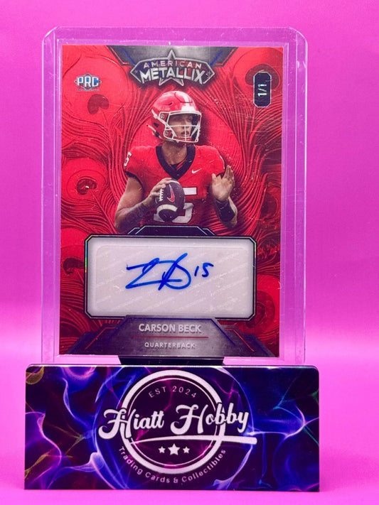 2023 Wild Card Metallix - Carson Beck #WMMF-CBA - Red Megafractal Auto 1/1