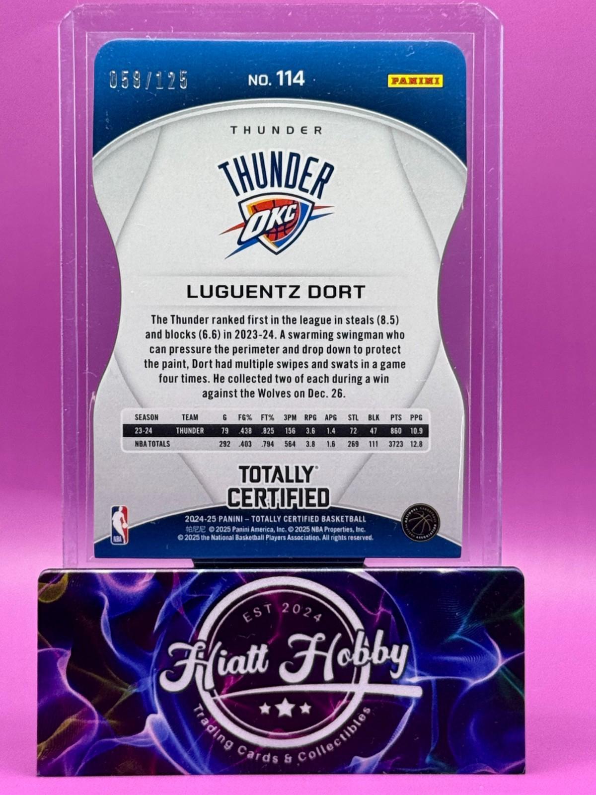 2024-25 Panini Total Certified - Luguentz Dort #114 - Pink Die-Cut Mirror /125