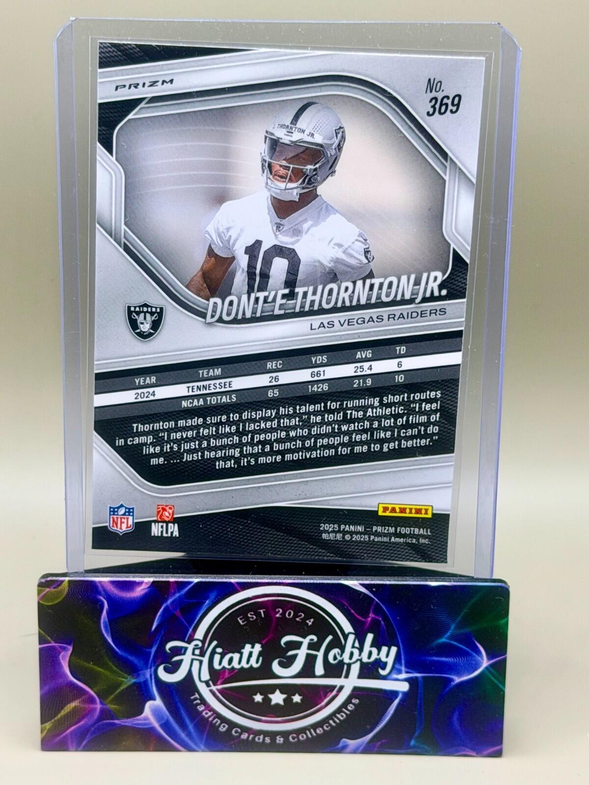 2025 Panini Prizm Football - #369 Dant'e Thornton Jr - White Disco Prizm (RC)