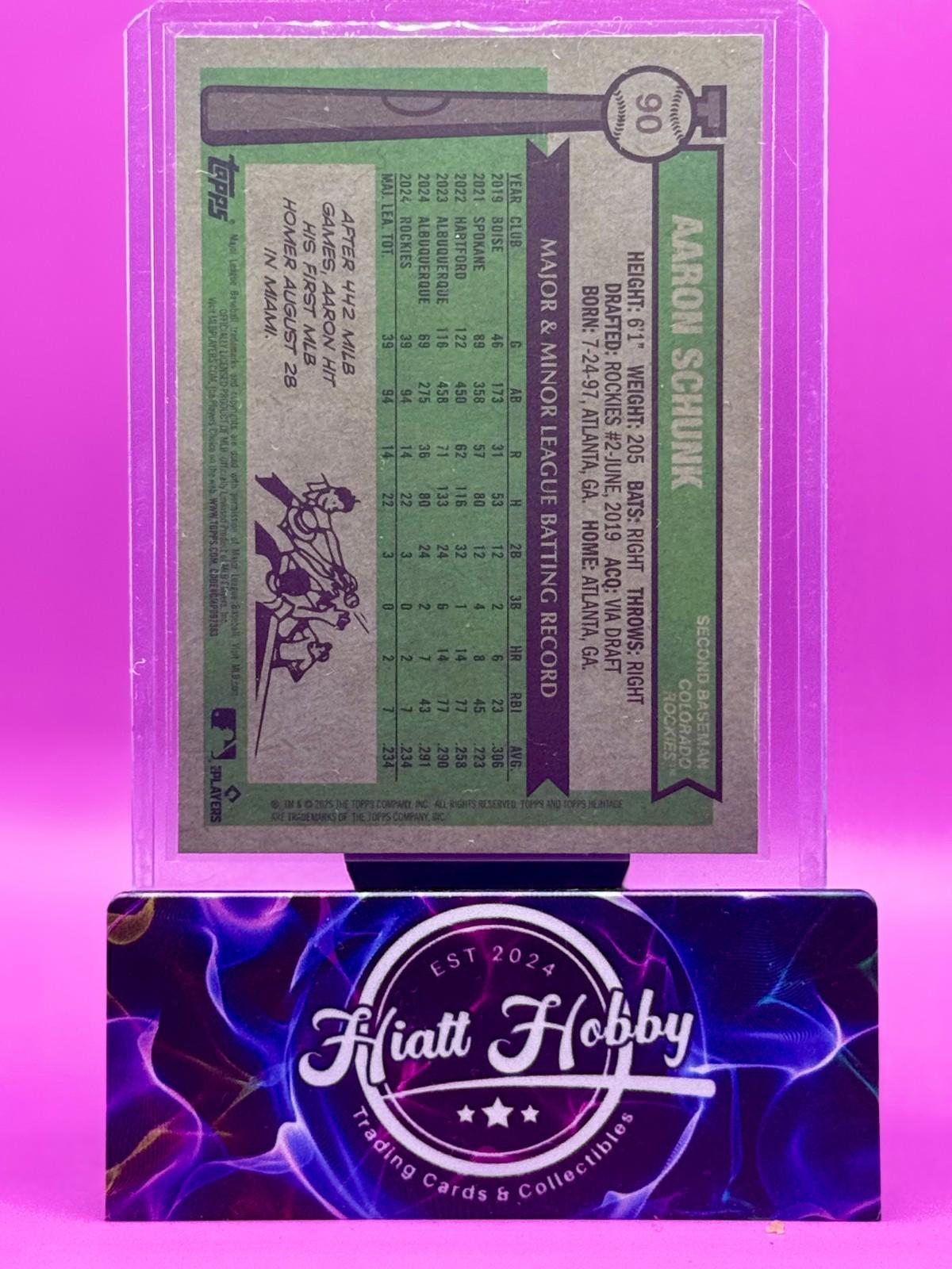 2025 Topps Heritage - Aaron Schunk #90 Chrome (RC)