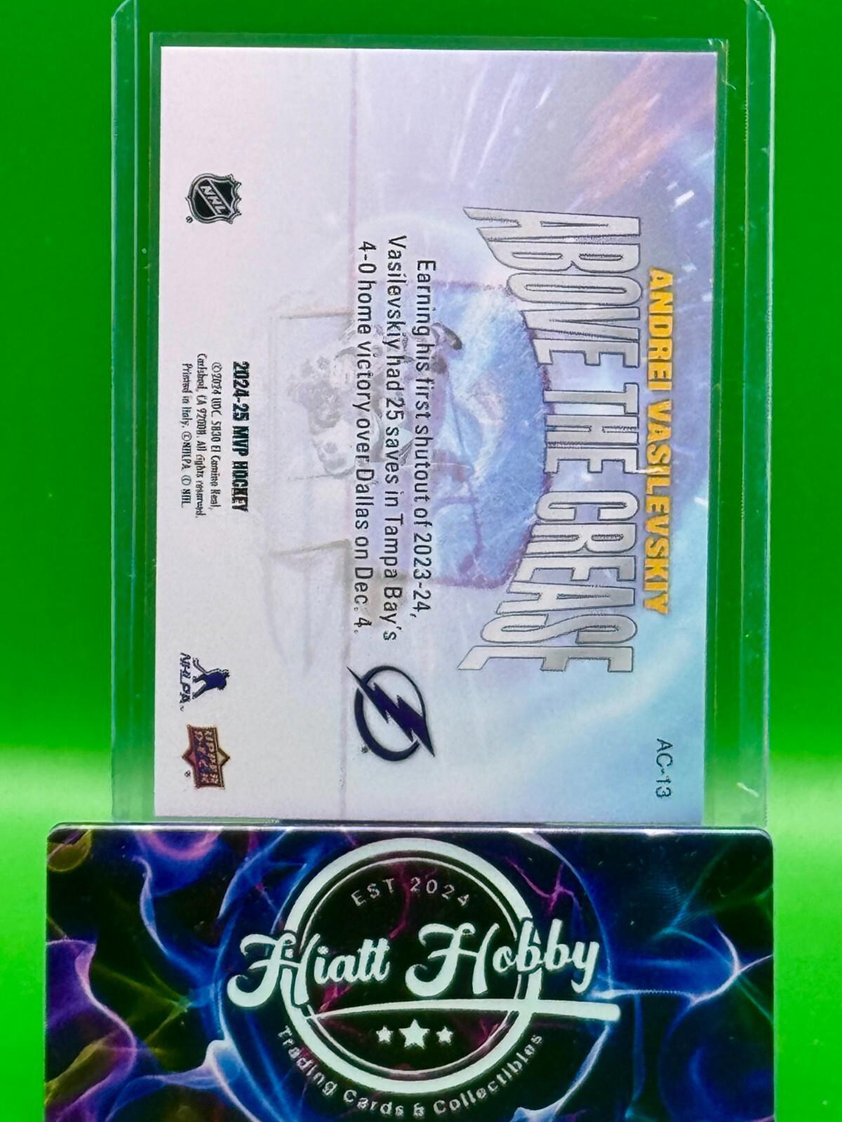 2024-25 Upper Deck MVP Hockey - Andrei Vasilevskiy #AC-13 - Above the Crease