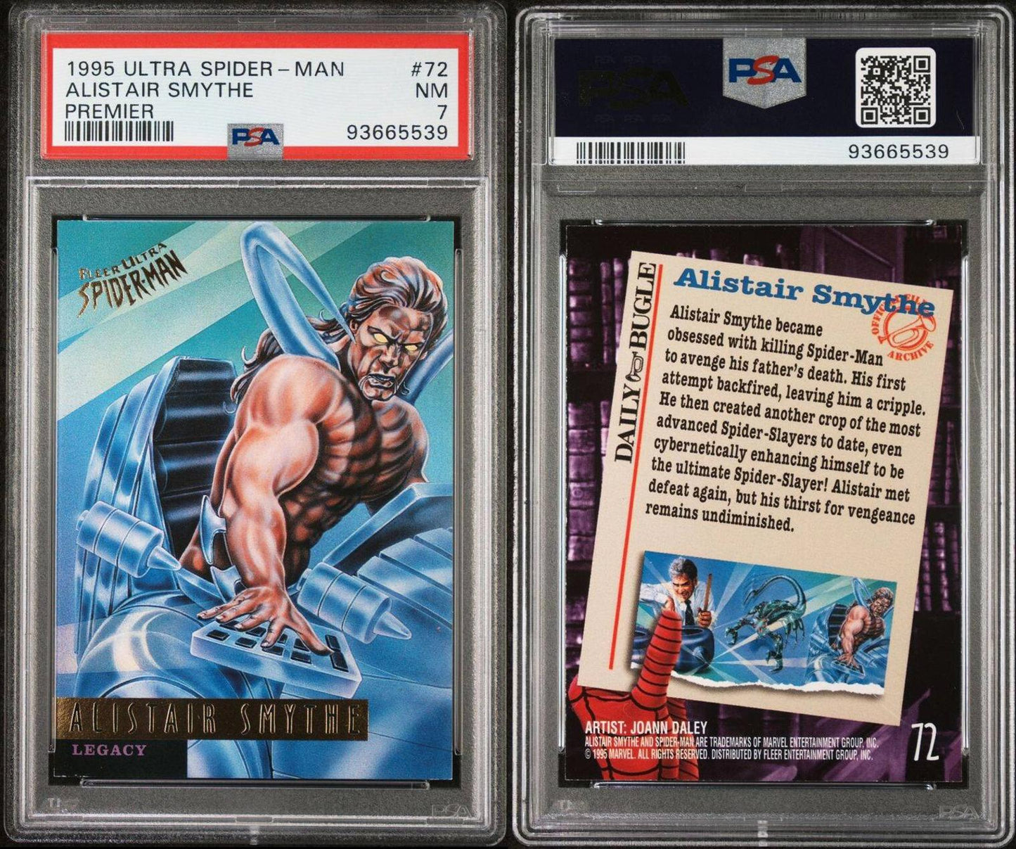 FLEER Ultra 95 Marvel Spider-Man CARD 72 ALISTAIR SMYTHE PSA 7