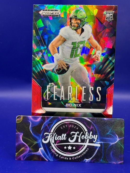 2024 Panini Prizm Draft Picks - Fearless Red Ice Prizm #F-BN Bo Nix (RC)