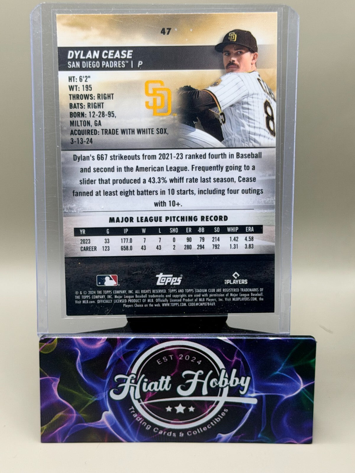 2024 Topps Stadium Club - #47 Dylan Cease - Chrome