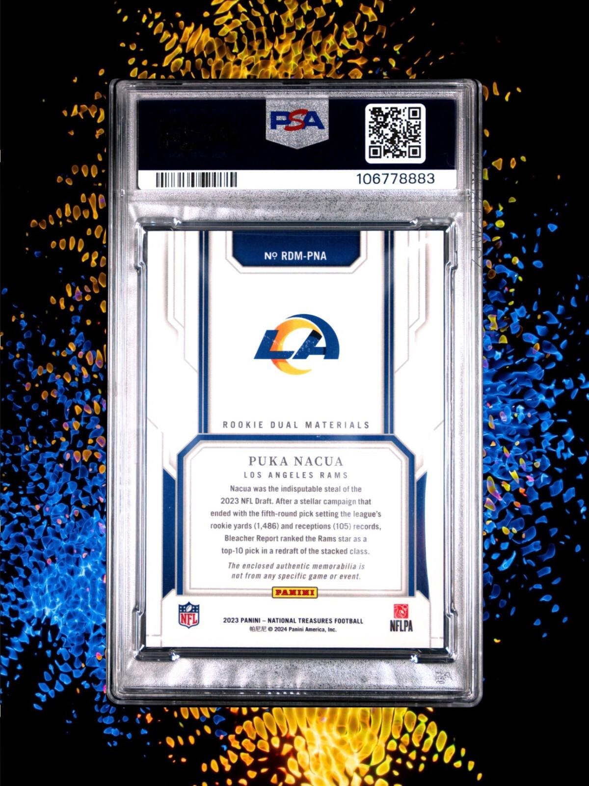 2024 Wild Card Auto Mania - Brock Bowers - Sparkle Fireworks Auto 1/1 - PSA 9